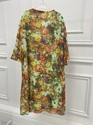 Çiçek Desen Şifon Elbise