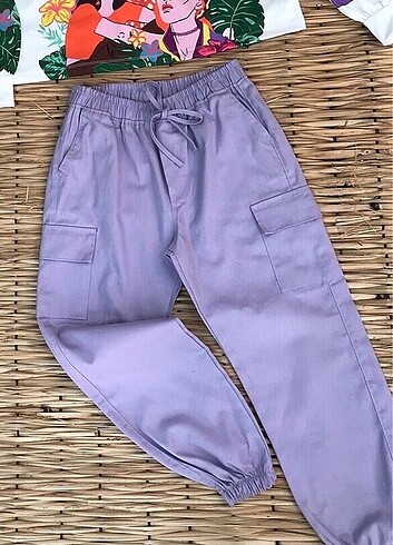 Lila Kargo Cepli Pantolon