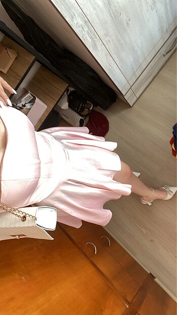 Pembe mevzuniyet elbisesi - Görsel 6