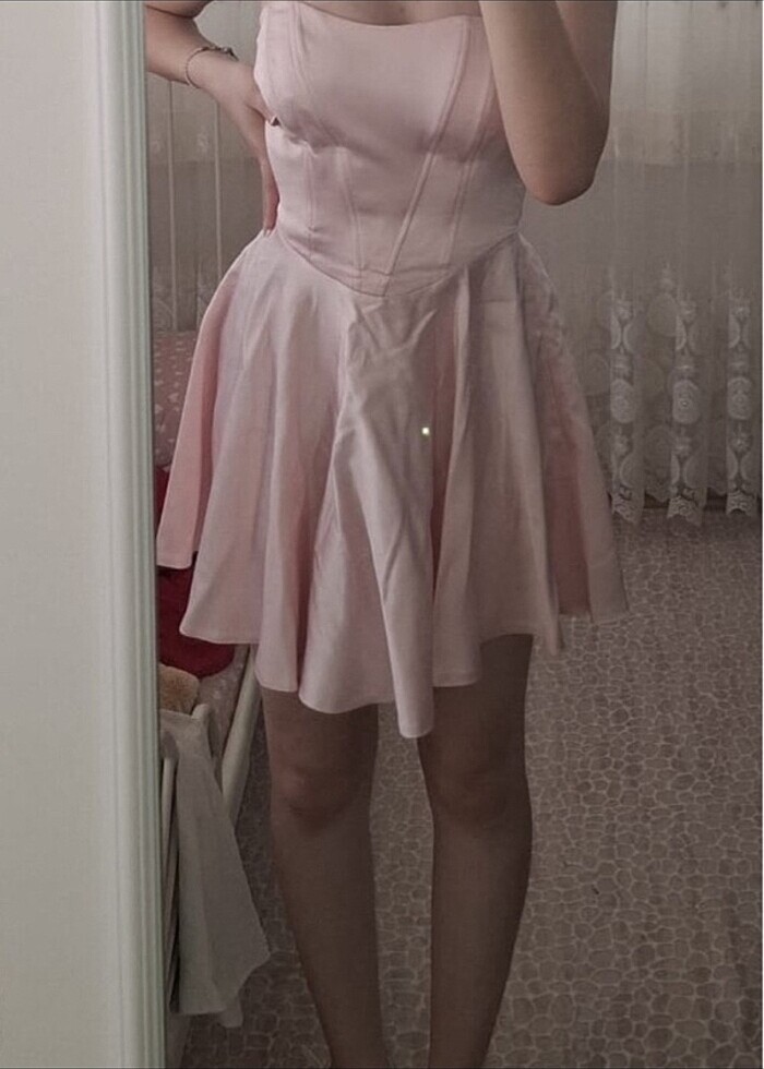 Pembe elbise - Görsel 5