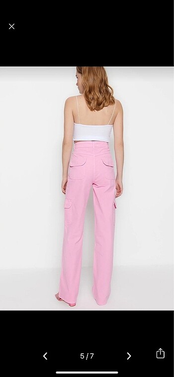 Pembe kargo pantolon - Görsel 5