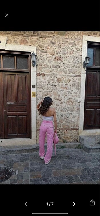 Pembe kargo pantolon