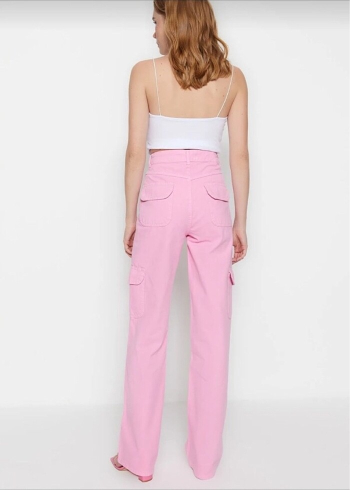 Pembe kargo pantolon - Görsel 5