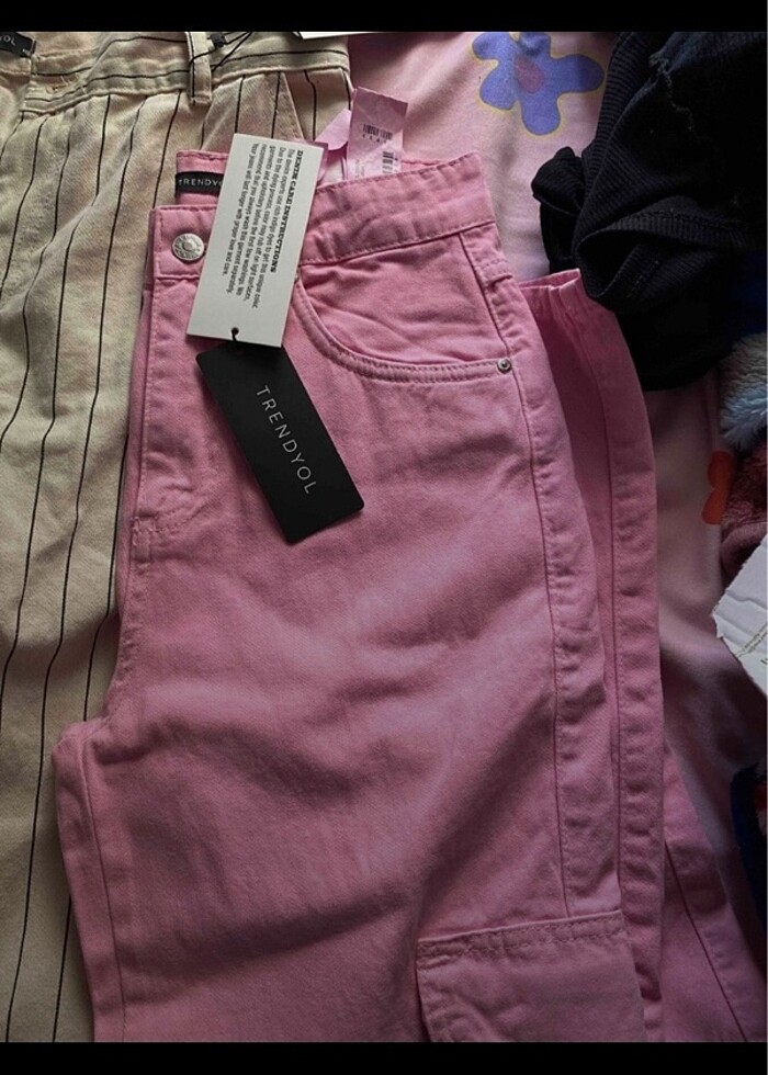 Pembe kargo pantolon - Görsel 2