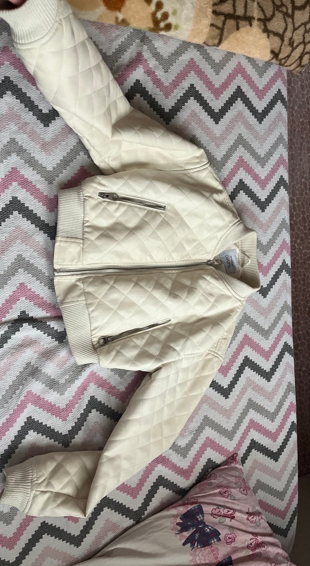 Beyaz Deri Kadın Ceket - Görsel 3