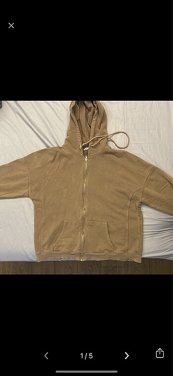Oversize önü fermuarlı ceket