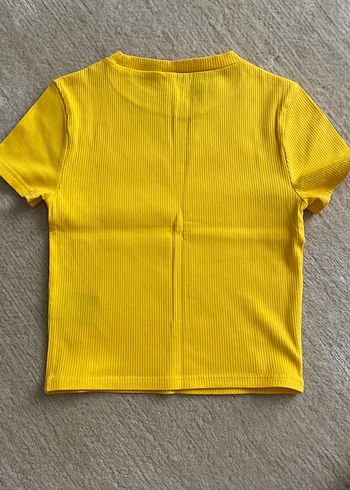 H&M Sarı Kadın Kısa Kollu Basic Tişört
