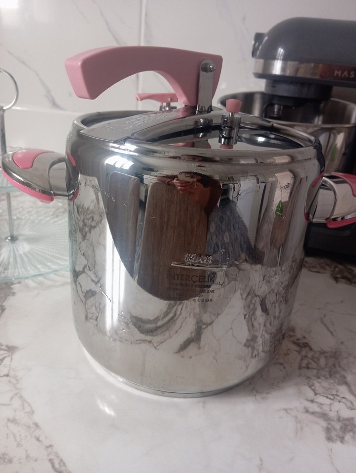 Pembe Pastel Renkli Düdüklü Tencere - Görsel 2