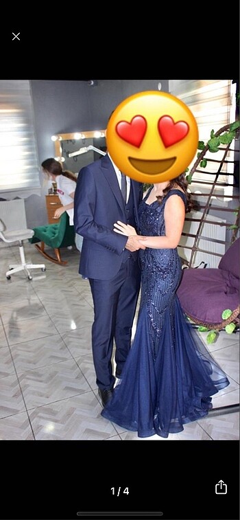 s Beden lacivert Renk Nişan elbise