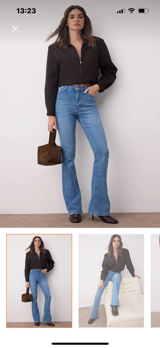 Kadın Mavi Yüksel Bel Jeans - Görsel 4