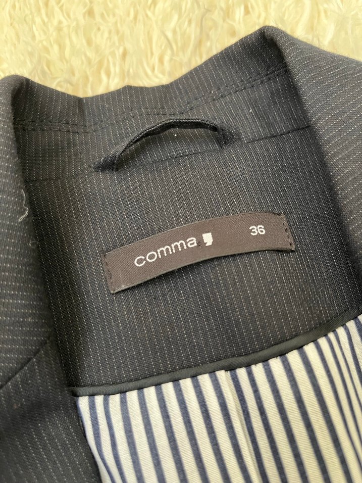 Lacivert Kadın Ceket, Düğmeli, Normal Boy - Görsel 3