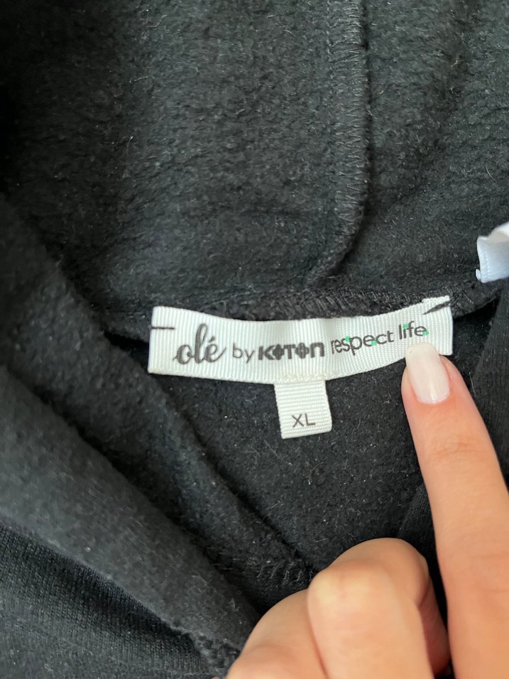 Siyah Kapüşonlu Oversize Sweatshirt - Görsel 3