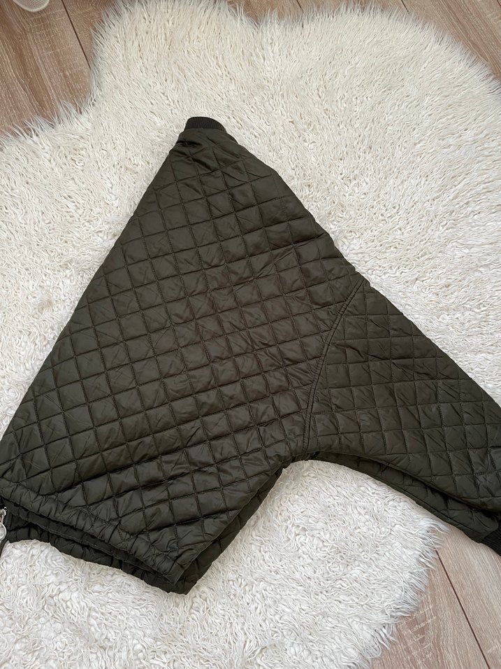 Kadın Koyu Yeşil Kısa Fermuarlı Ceket-Mont - Görsel 5