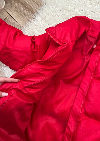 Kırmızı Kadın Midi Boy Sıcak Mont - Görsel 4