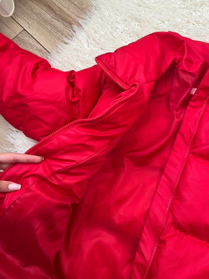 Kırmızı Kadın Midi Boy Sıcak Mont - Görsel 4