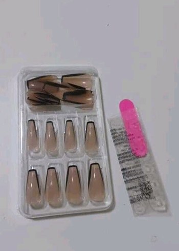 Siyah Uçlu Şeffaf Takma Tırnak 24'lü - Görsel 6