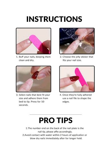 Siyah Uçlu Şeffaf Takma Tırnak 24'lü - Görsel 5