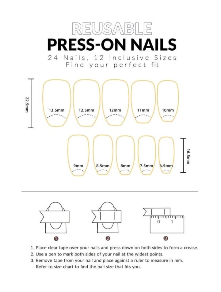 Siyah Uçlu Şeffaf Takma Tırnak 24'lü - Görsel 4