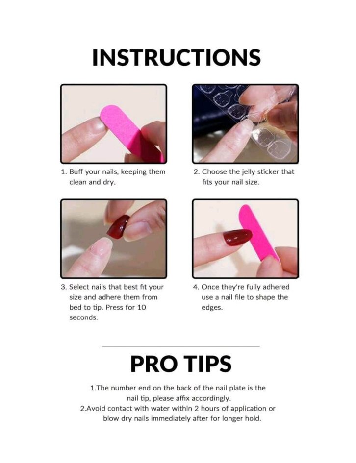 Siyah Uçlu Şeffaf Takma Tırnak 24'lü - Görsel 5