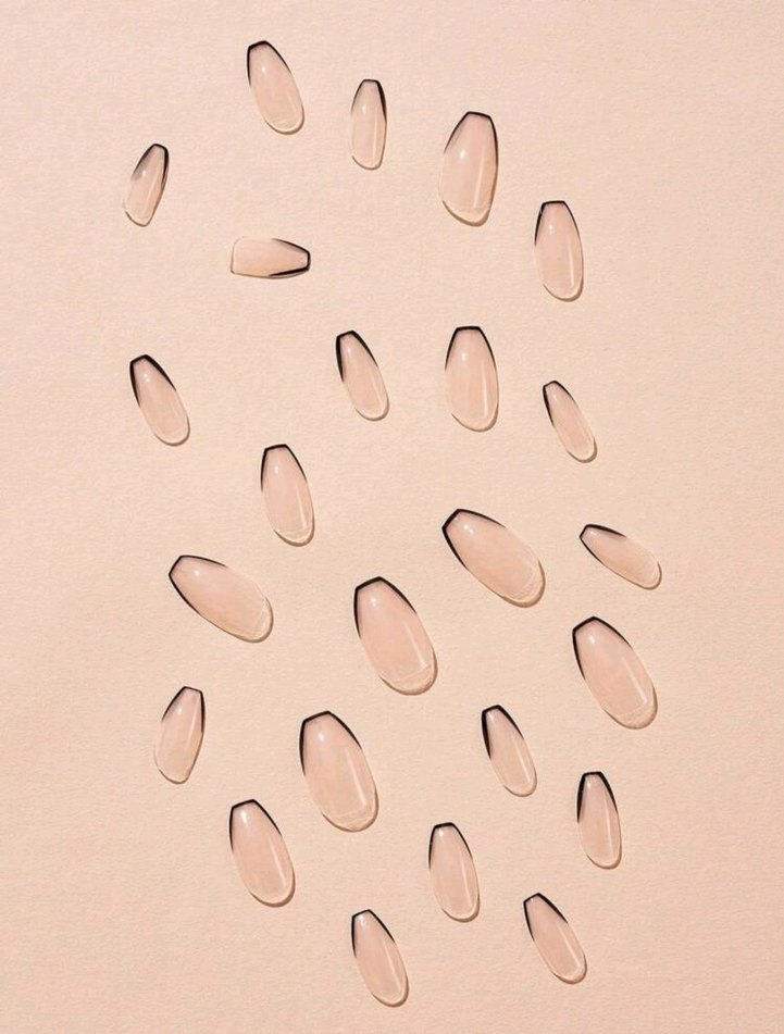 Siyah Uçlu Şeffaf Takma Tırnak 24'lü - Görsel 3