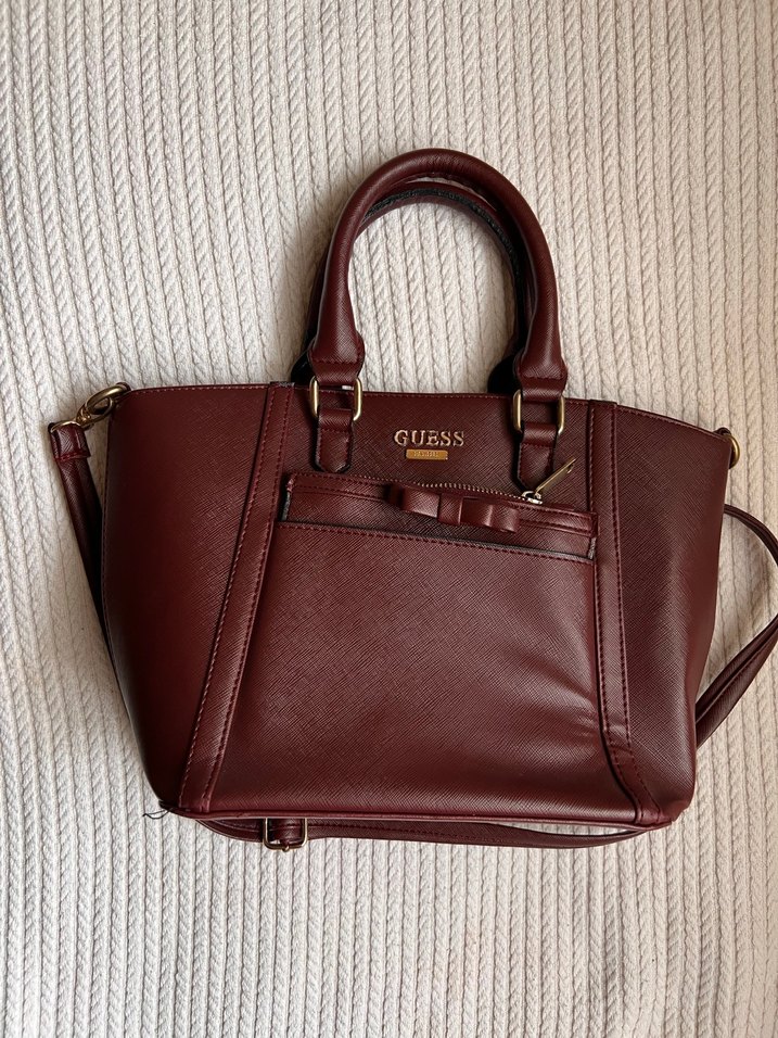 GUESS Kahverengi Deri Kadın Çanta - Görsel 2