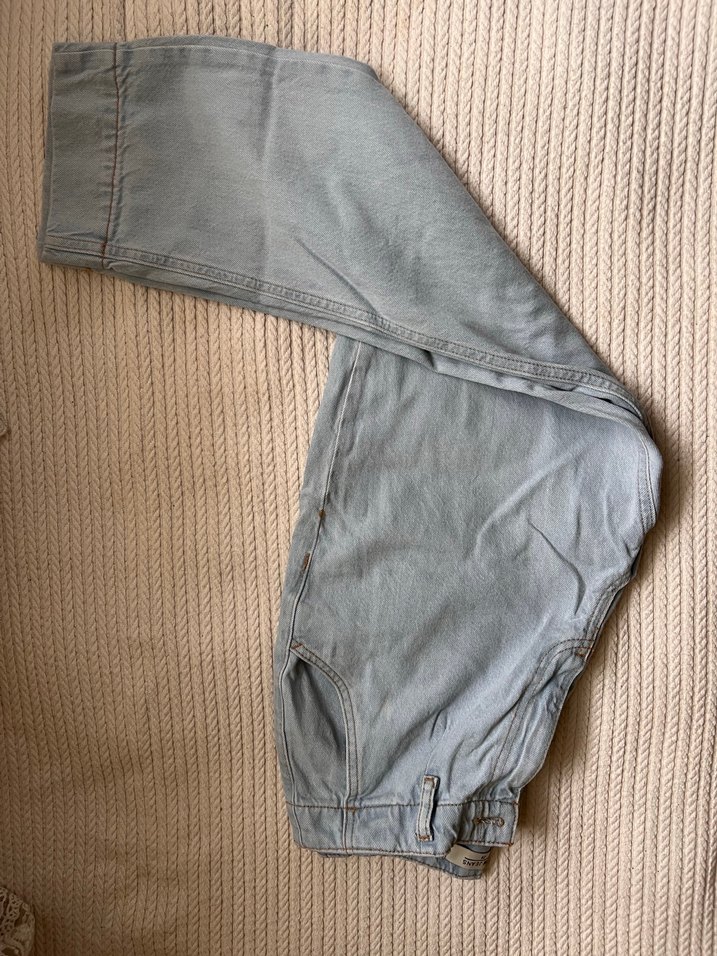 Gri Loose Fit Midi Denim Kadın Pantolon - Görsel 3