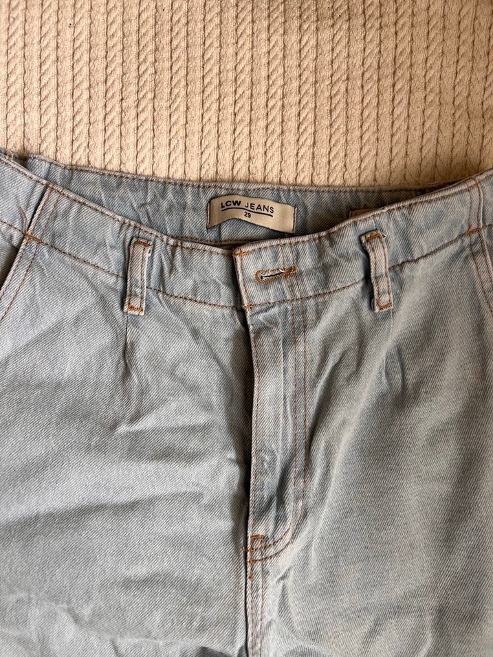 Gri Loose Fit Midi Denim Kadın Pantolon - Görsel 2