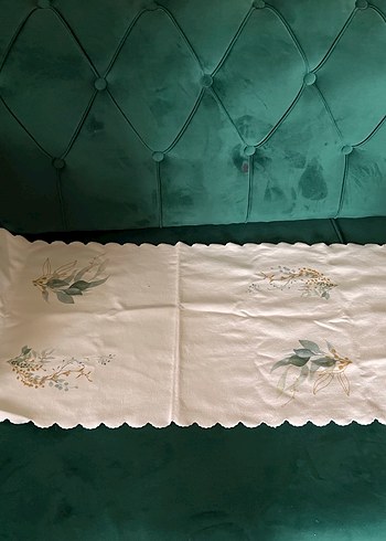 Nakışlı Bohem Beyaz Masa Örtüsü - Görsel 4