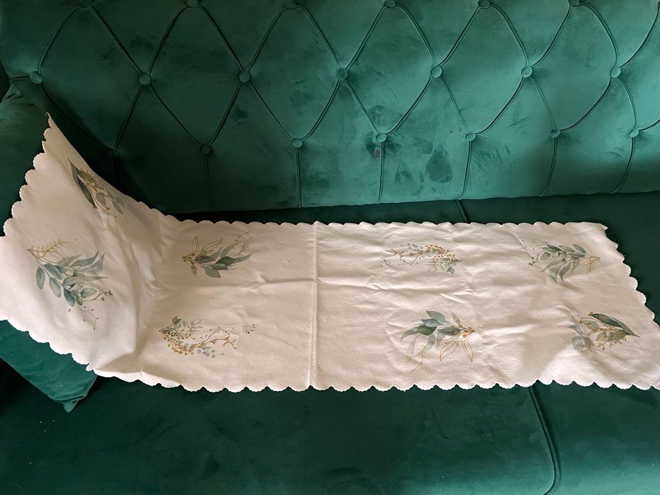 Nakışlı Bohem Beyaz Masa Örtüsü - Görsel 4