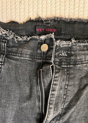 Gri Bol Kesim Midi Kot Pantolon - Görsel 2