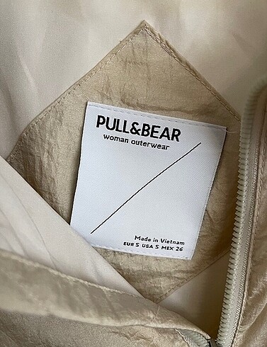 s Beden camel Renk Pull&Bear bej ceket yağmurluk