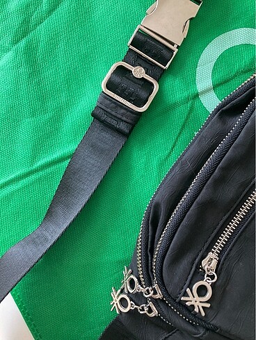 Beden Orjinal Benetton siyah bel çantası