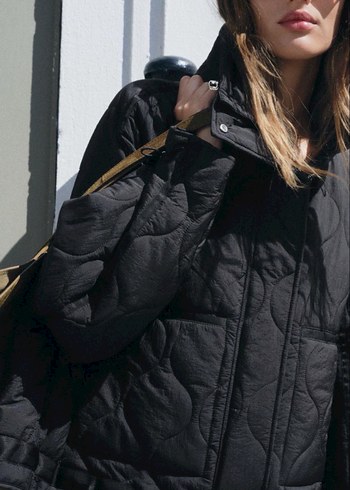 Zara kapitoneli ceket mont - Görsel 4