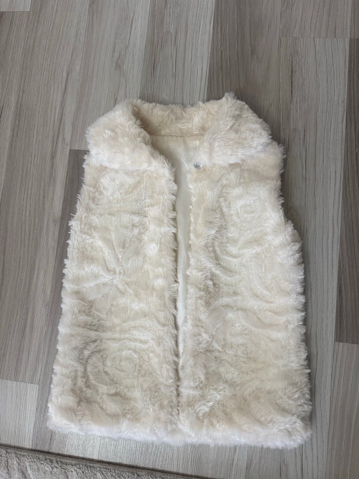 Kız çocuk ekru peluş yelek 2-3 yaş - Görsel 2