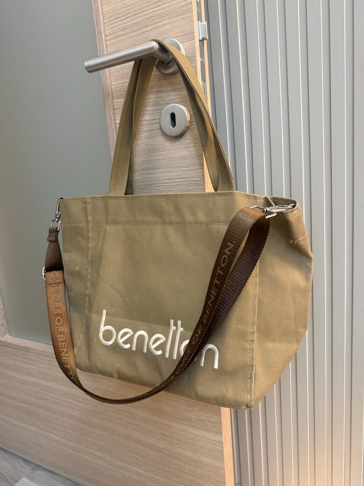 Orjinal Benetton kanvas çanta büyükboy - Görsel 2