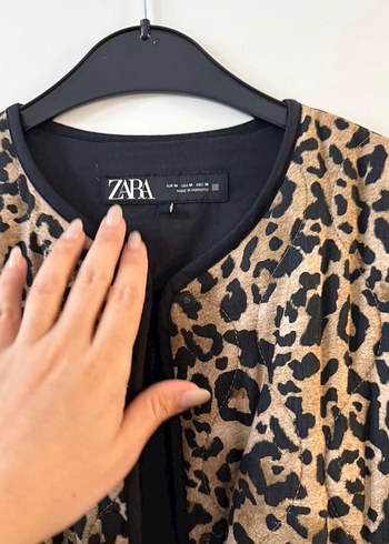 Zara Leopar Desenli Ceket Mont - Görsel 3