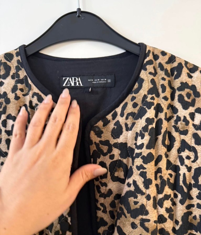 Zara Leopar Desenli Ceket Mont - Görsel 3