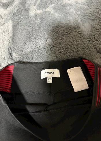 s Beden siyah Renk Twist 34 beden Kadın Siyah Kumaş Kemerli Pantolon