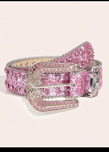 pembe rhinestone kemer