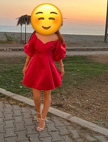 xs Beden Oleg cassini pembe balon elbise