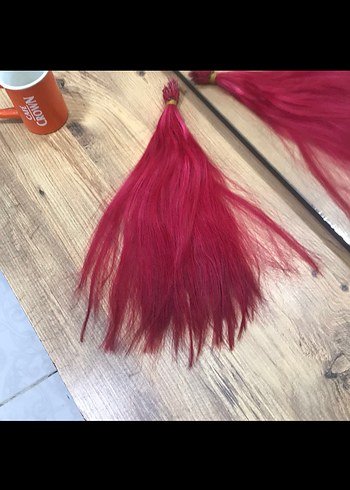 Bordo Saten Püsküllü Saç Aksesuarı - Görsel 3