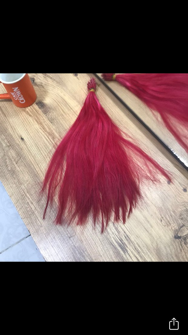 Bordo Saten Püsküllü Saç Aksesuarı - Görsel 3