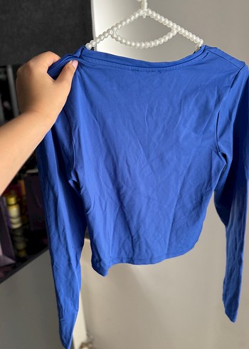 Armalife Kadın Mavi Uzun Kollu Crop Top