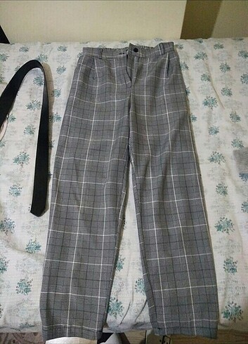 Kemerli kumaş pantalon