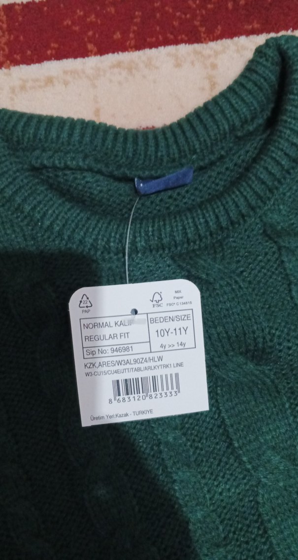 Kız Çocuk Yeşil Kazak - Görsel 5