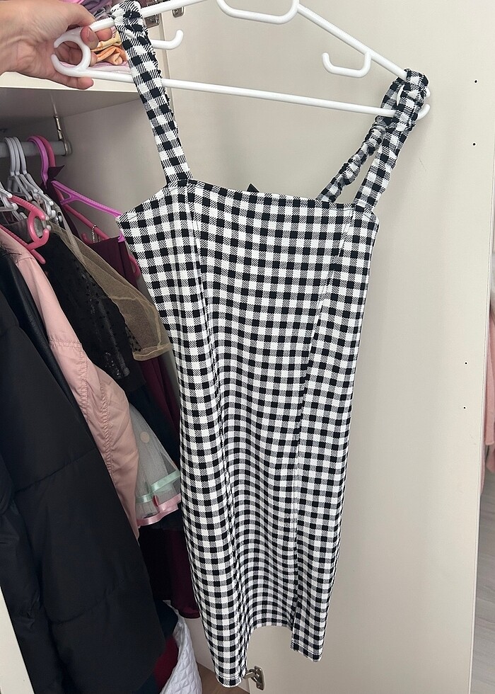 H&M pötikareli mini elbise - Görsel 2