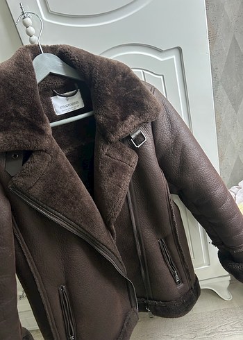 Kahverengi Kürklü Deri Kadın Ceket - Görsel 4