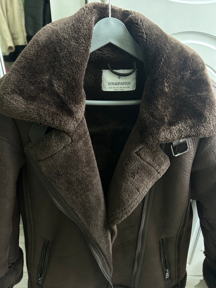 Kahverengi Kürklü Deri Kadın Ceket - Görsel 2