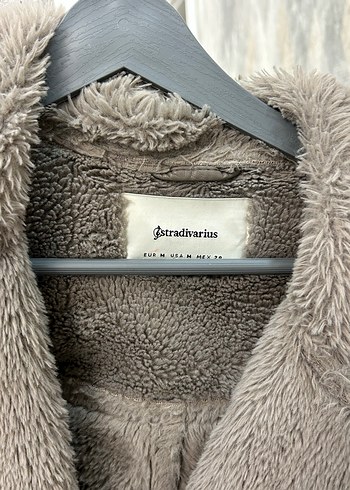 Kürk Detaylı Gri Süet Kadın Kışlık Mont - Görsel 4