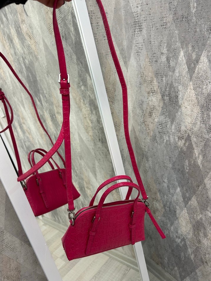 Yılan Desenli Pembe Mango Çanta - Görsel 3